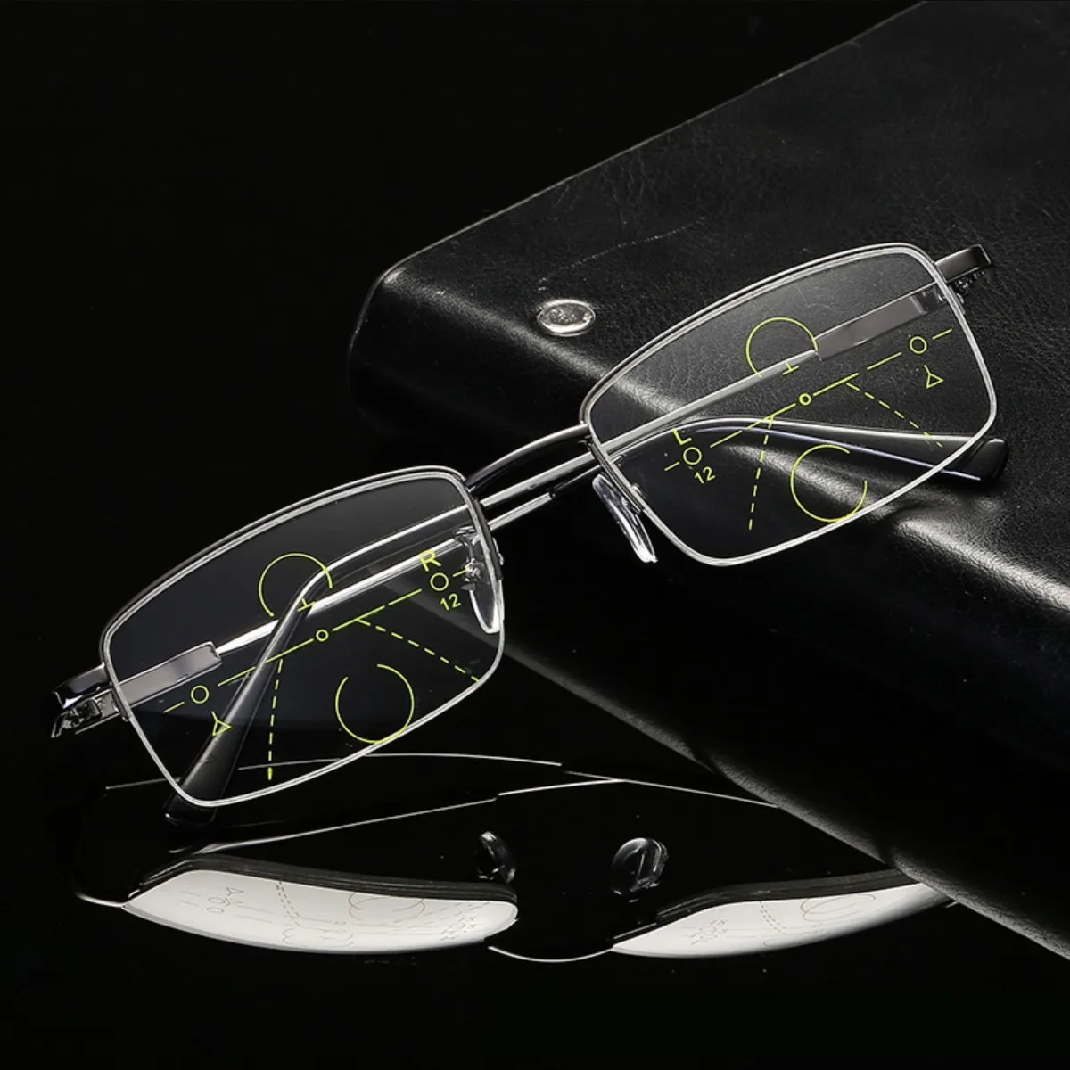 

Ultralight Metal Titanium Memory Frame Progressive Multi-Focus Anti-Blue Light Designer Reading Glasses for Men and Women