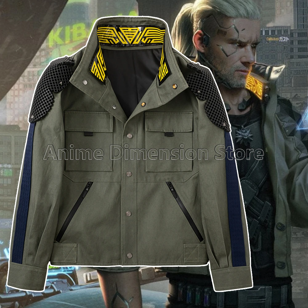 

Witch Geralt Cosplay Costumes Jacket Anime Game Punk Style 2077 Luminous Coat For Man