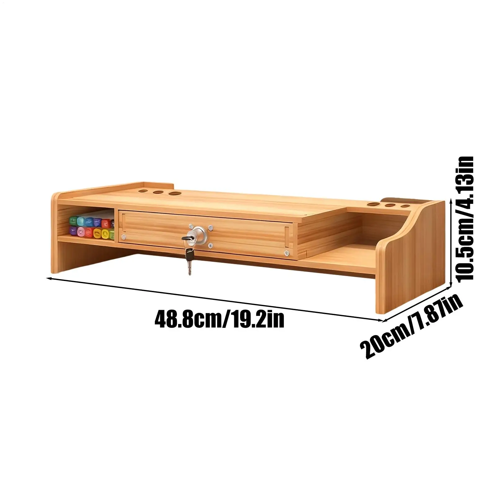 Monitor Stand Riser Ergonomic Height With Drawer Desk Shelf Organizer For Laptop Printer PC TV Screen Pen Home Dorm Hotel