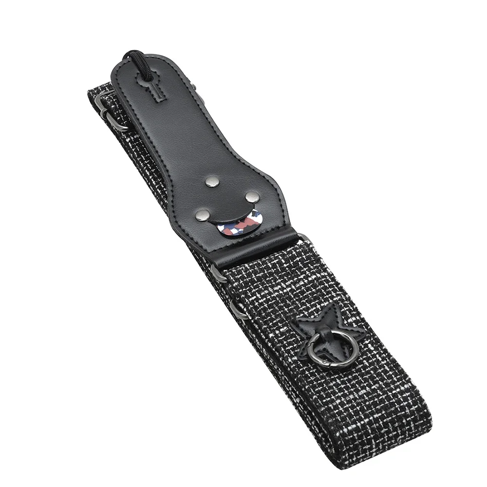 Embroidered Electric Guitar Strap with Plectrum Holder - String Instrument Accessory