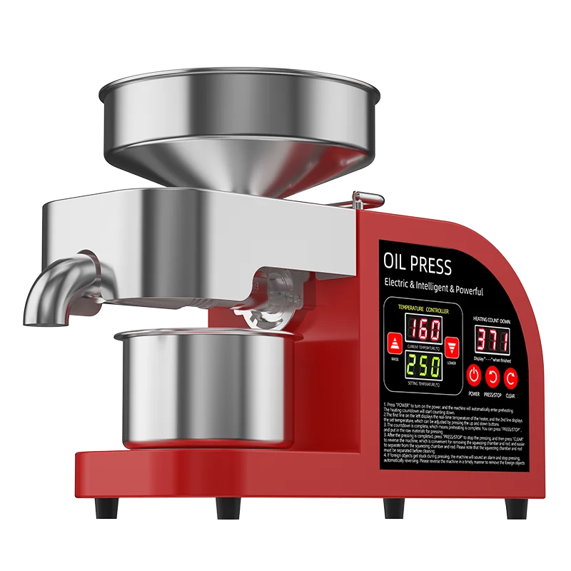 Professional 2-in-1 Oil Press Machine, 304 Stainless Steel Household & Commercial Oil Expeller, for Almond/Sunflower/Olive