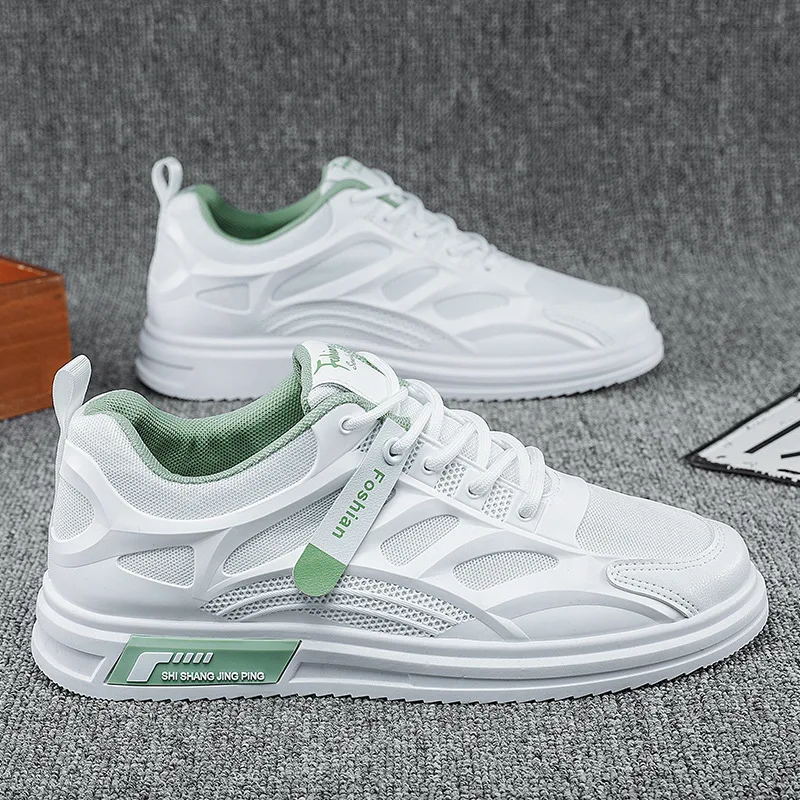 

Spring Fall Male Sneakers Men Casual Shoes Lightweight Breathable White Men Tenis Shoes Flat Lace-Up Travel SY6-01