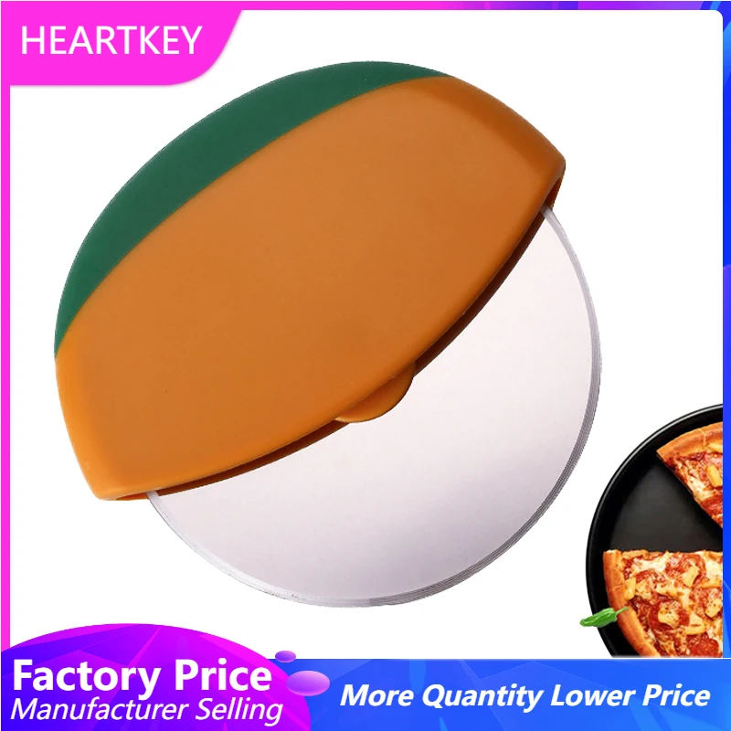 

Stainless Steel Pizza Cutter Wheel Slicer with Protective Sliding Blade Guard