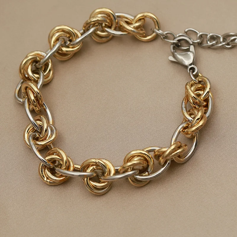 Classic metal geometric Charm Bracelets For Women Fashion Brand Jewelry Elegant hollow punk style Bangle accessories