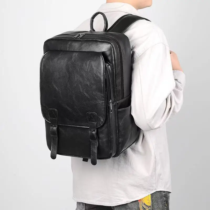 Latest fashion men's backpack, laptop compartment, business commuting, leisure work, college student daily bag