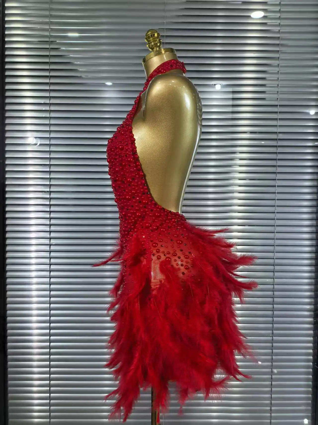 Red Color Women Sexy Off the Shoulder Halter Bodycon Mini Dress Feathers  Celebrate Wedding Mermaid Christmas Party Outfit - AliExpress 200000345