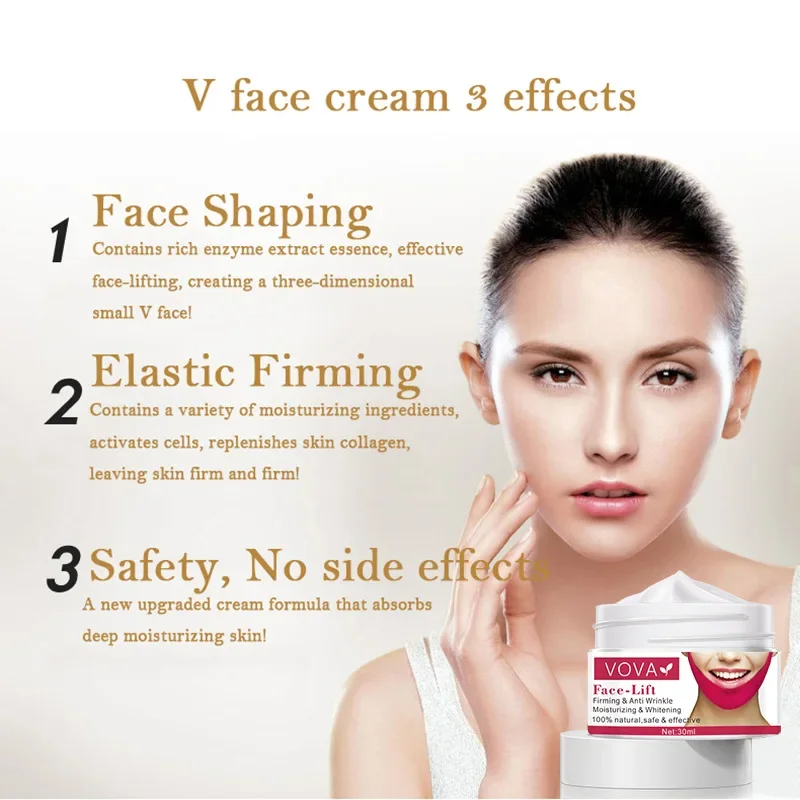 Face Skin Cream V Line Face Shaper Face Lifting Cream Facial Lifting Tightening Slimming Cream Double Chins Reducer Beauty Products