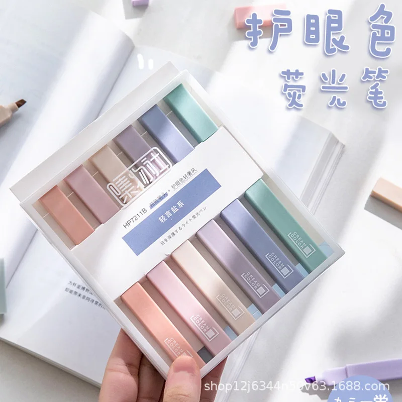 

6pcs/Set Colorful Highlighter Pen Candy pen Double Head Marker Stationery Hilighter Art Marker Student Marker Pen color gel pen