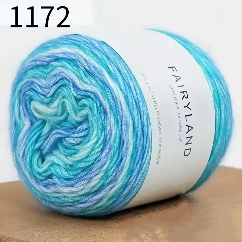 100g knitting yarn Rainbow Woollen Yarn New Soft Hand Woven Cake Yarn Hat Scarf Sweater Dyeing Crocheting Fancy Blend