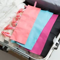 Travel Fabric Clothes Hanger Folding Portable Bathroom Folding Cloth Hanger Velcro Travel Multifunctional Cloth Hanger 1