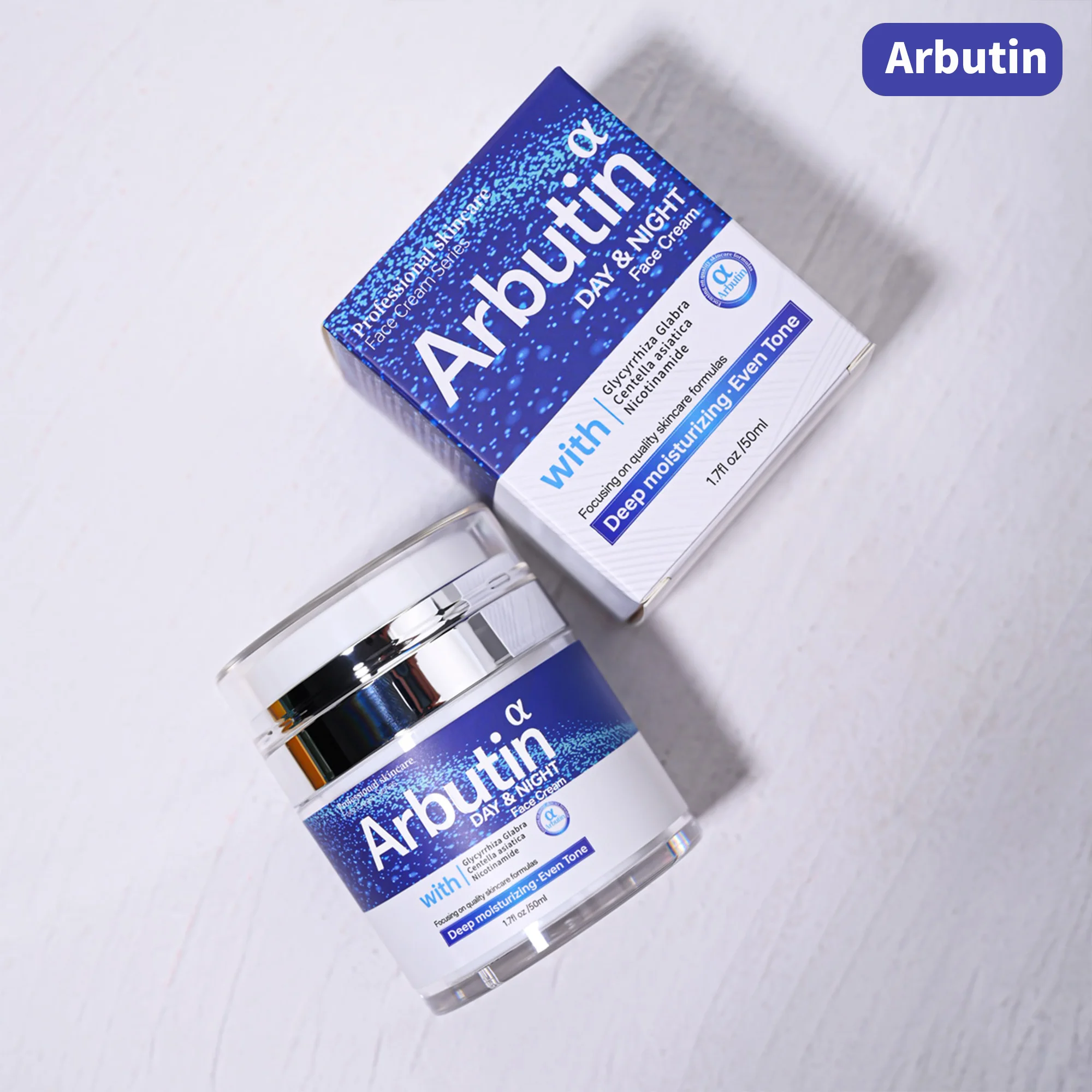 50g Arbutin Whitening Skin Day&Night Whitening&Moisturizing Glycyrrhiza Glabra Extract Nicotinamide Face Cream