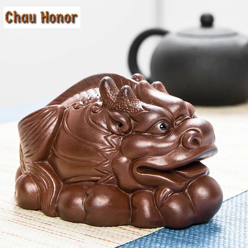 Tea Ornaments Boutique Lucky Toad Tea Set Pet Creative Kung Fu Tea Tea Set Accessories Golden Toad KongFu Tea Pet Tea Decoration