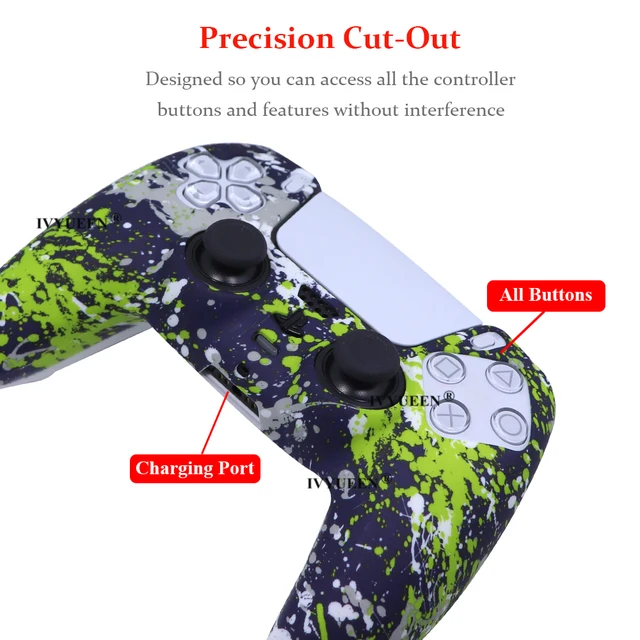 coque ps5 en Silicone à impression par transfert d'eau pour manette de jeu PlayStation 5 PS5
