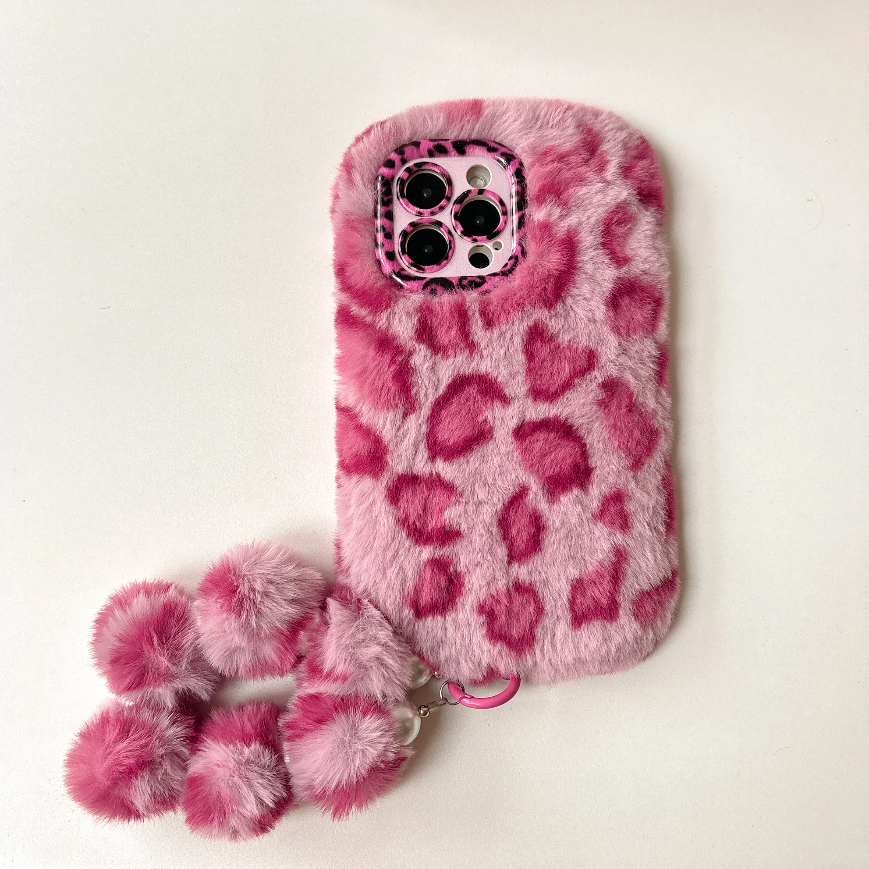 Leopard Flauschige Pelz Fall Für Galaxy S25 24 23 Ultra 25 23 24Plus A14 A15 A16 A17 A35 A55 ständer Kamera Objektiv Schutz Rahmen – Detail 7