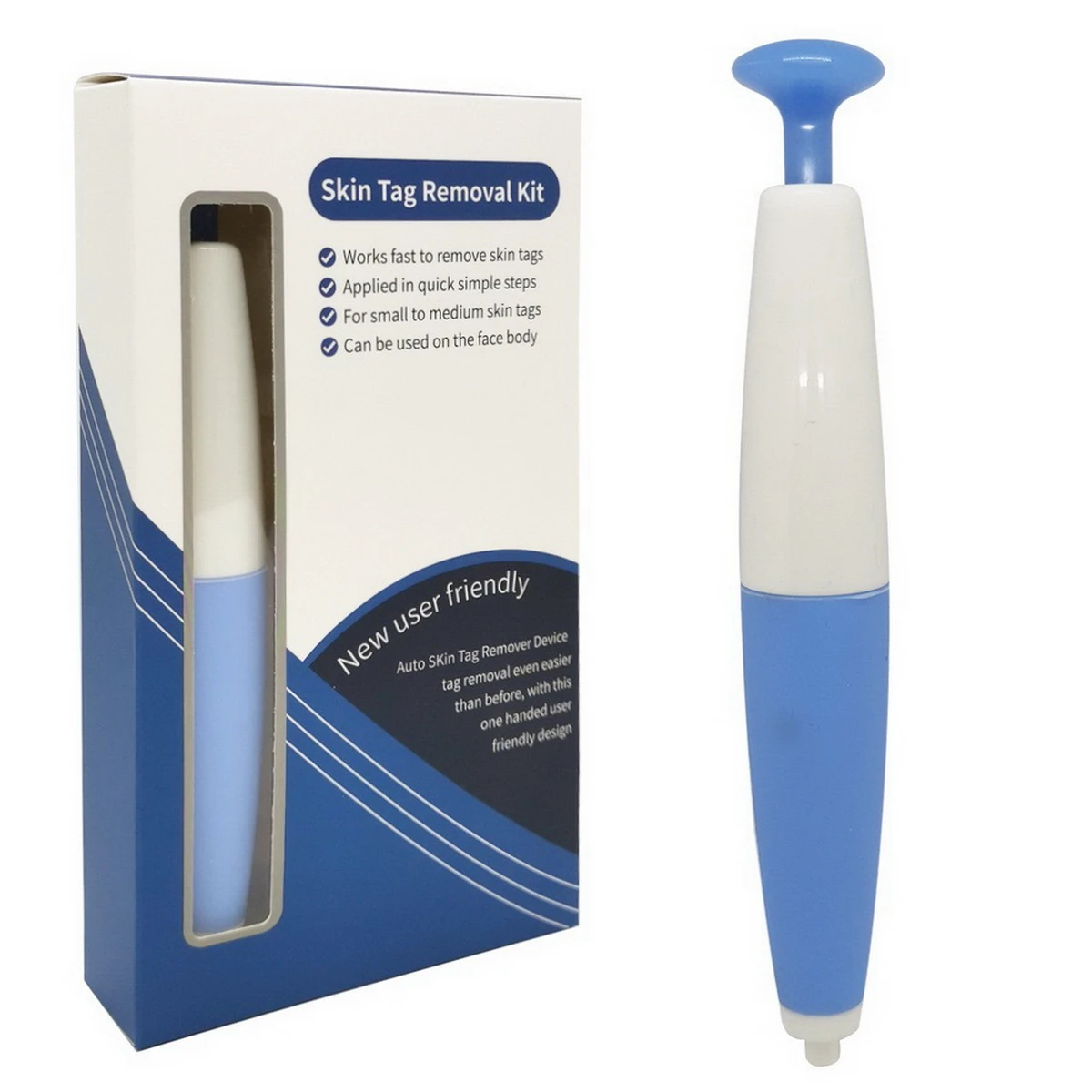 Painless Wart Remover Pen Auto Skin Tag Removal Kit Mole Acne Wart Removal Pen Set Cleansing Swabs Body Beauty Care Tool