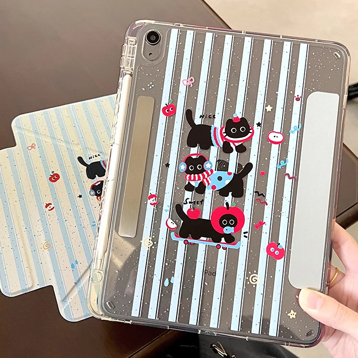 Magnetic Detachable Tablet Case with Apple Pencil Slot and Y-Fold Design