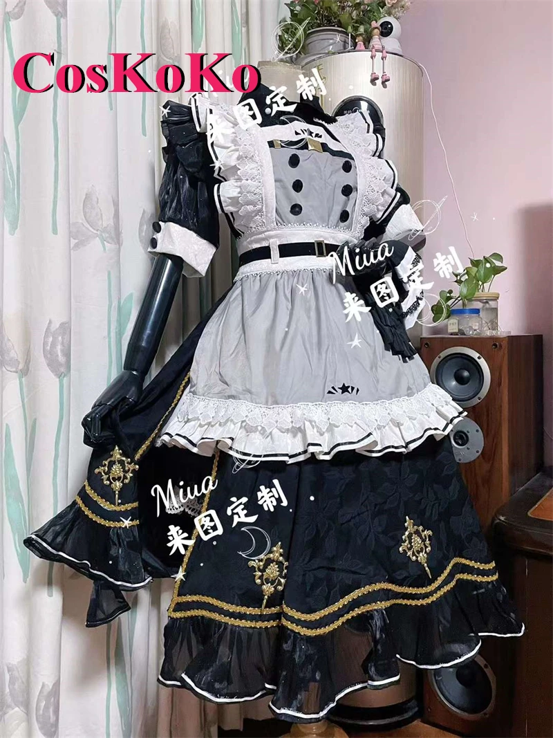 

CosKoKo [Customized] Hosimati Suisei Cosplay Costume Anime Vtuber Hololive Gorgeous Fighting Maid Dress Party Role Play Clothing
