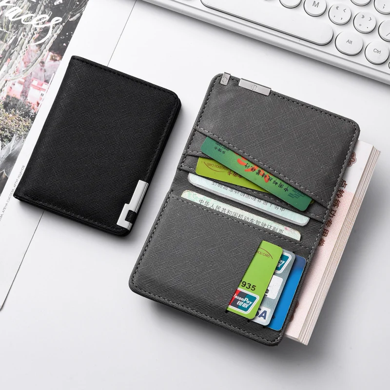 Men's Premium Short Wallet Small Leather Clutch for College Students Thin Youth Multi Card Slot Male Simple Card Holder