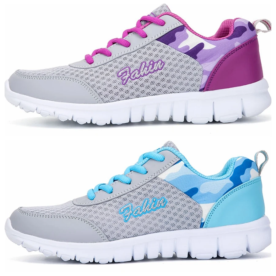 Women Casual Shoes Fashion Breathable Walking Mesh Flat Shoes Woman White Sneakers Women 2020 Tenis Feminino Gym Shoes Sport