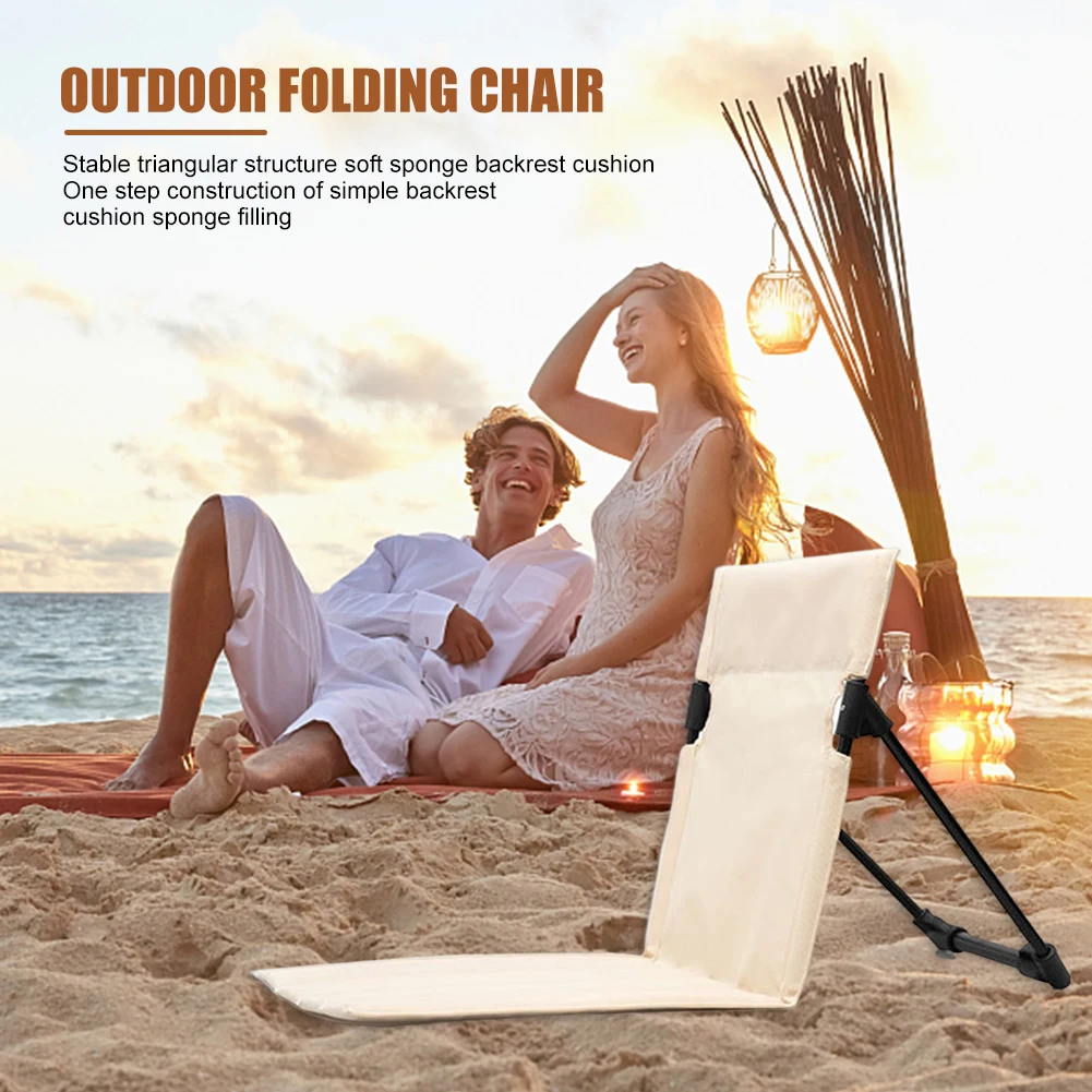 Portable Seat Pads Foldable Chair with Backrest Soft Sponge Cushion Back  Chair for Stadium and Beach - AliExpress
