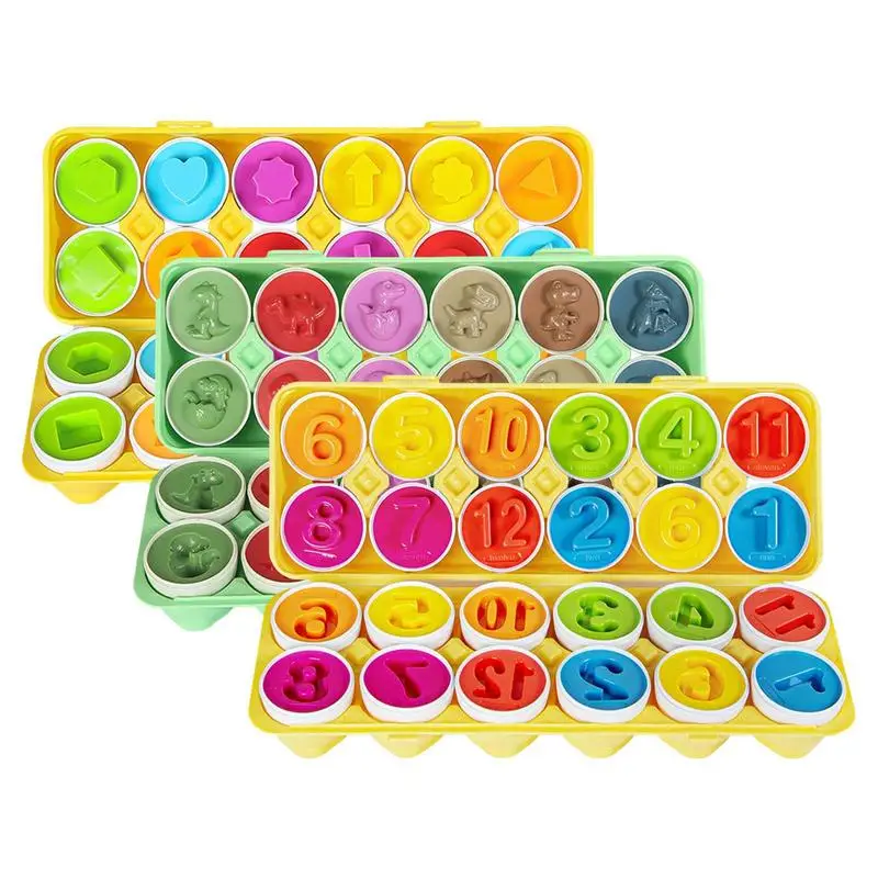 

12pcs Montessori Matching Egg Toy Shape Recognition Development Geometric Eggs Learning Educational Toy For Boys Girls Kids