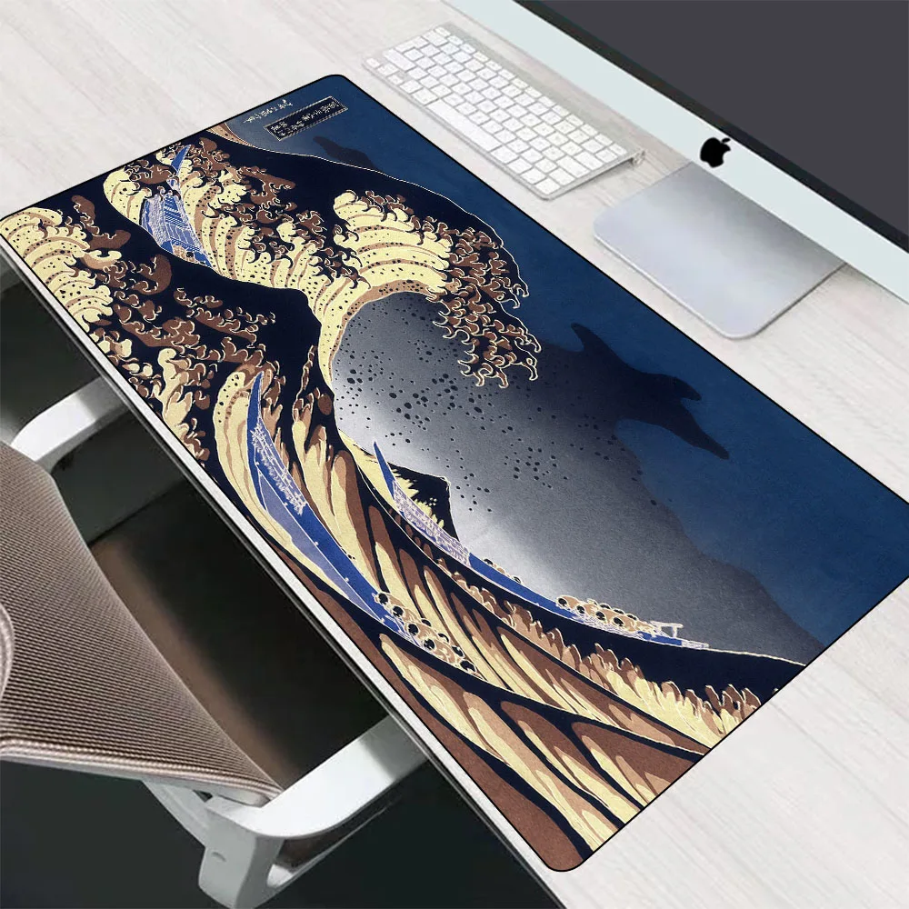 

Japanese Great Wave Off Large Mousepad Gamer PC Gaming XL Mouse Pad Computer Keyboard Laptop Mousepad Mause Art Office Desk Mat