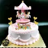 Creative Fantasy Christmas Holiday Decor Carousel Music Box Easy Use Carousel Ferris Wheel Ornaments 2