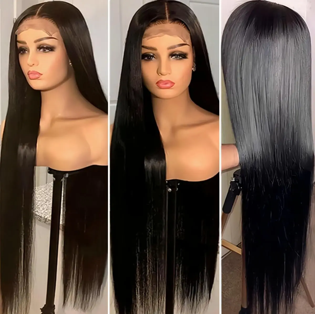 13x6 Straight Lace Front Wig, Human Hair 13x4 HD Clear Lace Front Wig Brazilian Virgin Hair Lace Front Wig Baby Hairline Removed