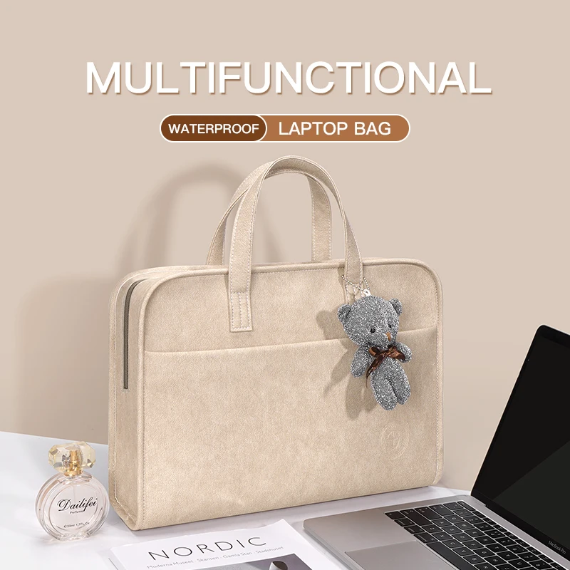Laptop case 13.3 14 15.6 inch Sleeve for M1 book Air Pro 13 14 15 Computer Shoulder Huawei HP Handbag Briefcase_voghion.com