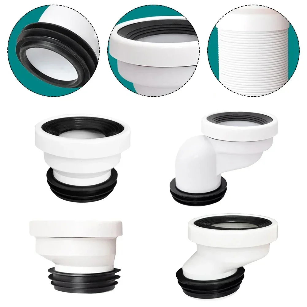 WC Connection Nozzle Toilet Pipe Nozzle Drain Straight Eccentric PVC Drain Pipe Adapter