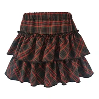 Pink Skirt Japanese College Style Youth Girl Plaid Skirt Female High Waist Slim Lolita Cosplay Y2k Skirt Goth Skirt - Image 6