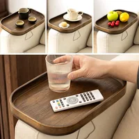 Natural Wooden Sofa Armrest Clip Tray Sofa Arm Clip Table Handrail Pallet Table Suitable for Fast Food Drink Sofa Side Table 2