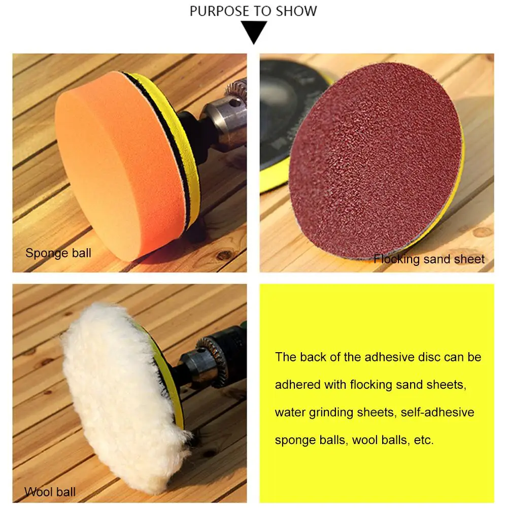 Car Polishing Waxing Pad Car Detailing Sandpaper Abrasive Polisher Drill Adapter Angle Grinder Grinding Wheel Repair Tool
