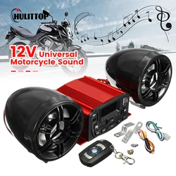 12V Universal Red Sound System SD USB MP3 Motorcycle Bluetooth Audio Remote Control Stereo 2 Speakers Waterproof FM Motorcycle