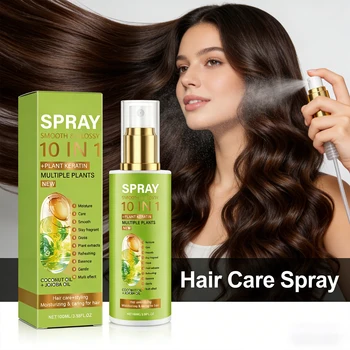 Natural Hair Care Spray Volumizing Smooth Shiny Moisturizing Anti-Frizz Hair Spray for Damaged Hair Easy Styling Conditioner 1