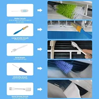 Couvercle de nettoyage de climatisation 95/130cm, Kit de sac à eau, nettoyeur de pluie étanche pour 36000BTU AC, outils de dépoussiérage avec jeu de brosses 5