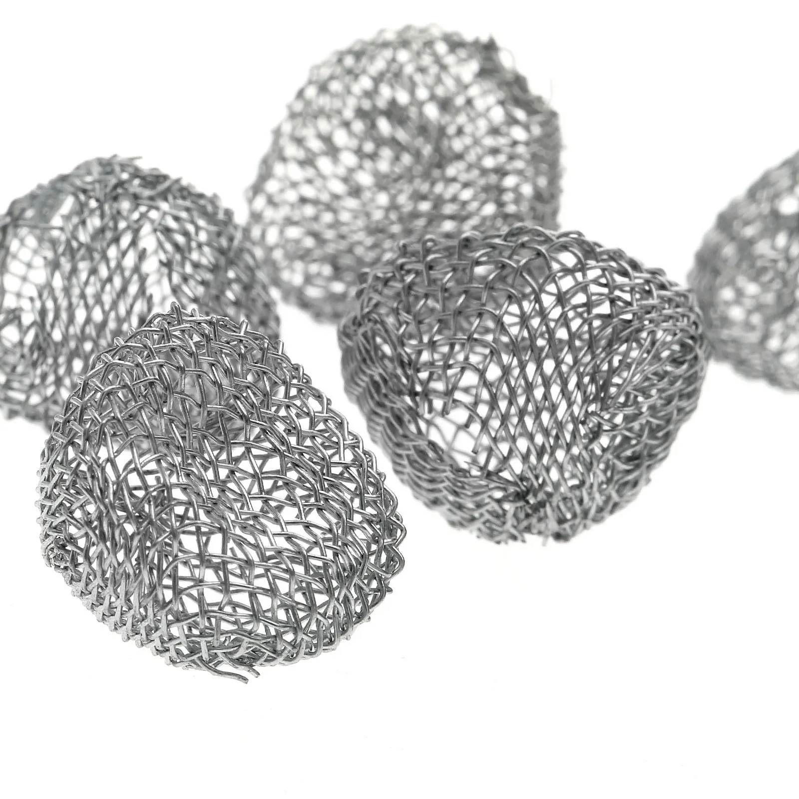 50Pcs 15/16/17/18/19/20mm Tobacco Ball Filter Burn Mesh Ball Hollow Smoke Pipe Metal Promote Combustion Support Net Silver Tool 3