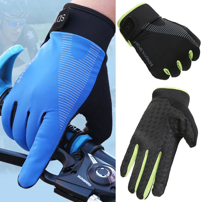 

Summer Men Cycling Gloves Breathable Bike Gloves Spring Non-slip Women Motorcycle Fitness Full Finger Bicycle Fishing Gloves