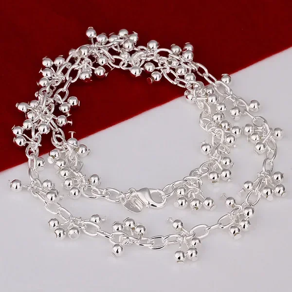 925 Sterling Silver beads chains necklaces women luxury designer jewelry fashion party wedding accessories gifts pendant necklace,silver necklace,silver necklace charms