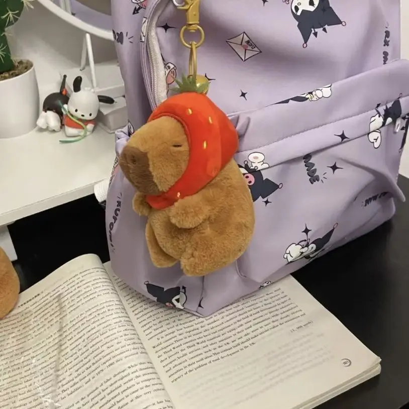 Capybara 거북이 배낭 봉제 장난감 펜던트 가방 액세서리, 키체인 펜던트 가방, 자동차 펜던트, 어린이 선물