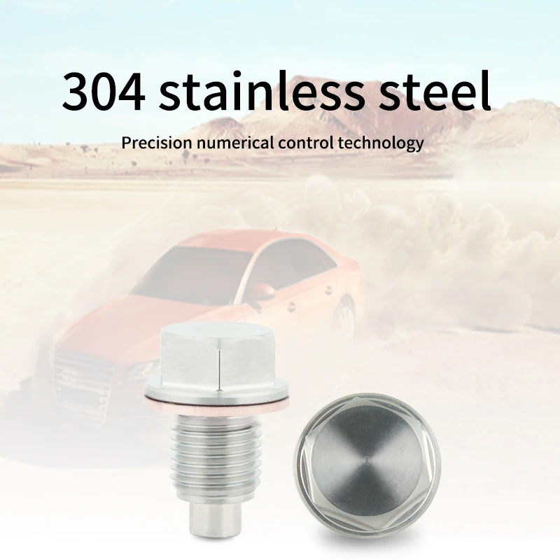 Oil drain plug gasket stainless steel engine magnetic oil drain plug screw nut bolt oil pan screw M12*1.25/M14*1.5