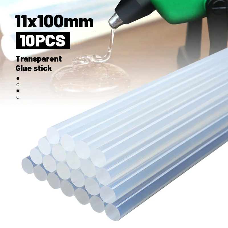 10Pcs 11x200mm Hot Melt Glue Stick Heat Pistol Glun Glue High Viscosity Stick Repair Tool Kit DIY Hand Tool Sticks hot melt glue sticks