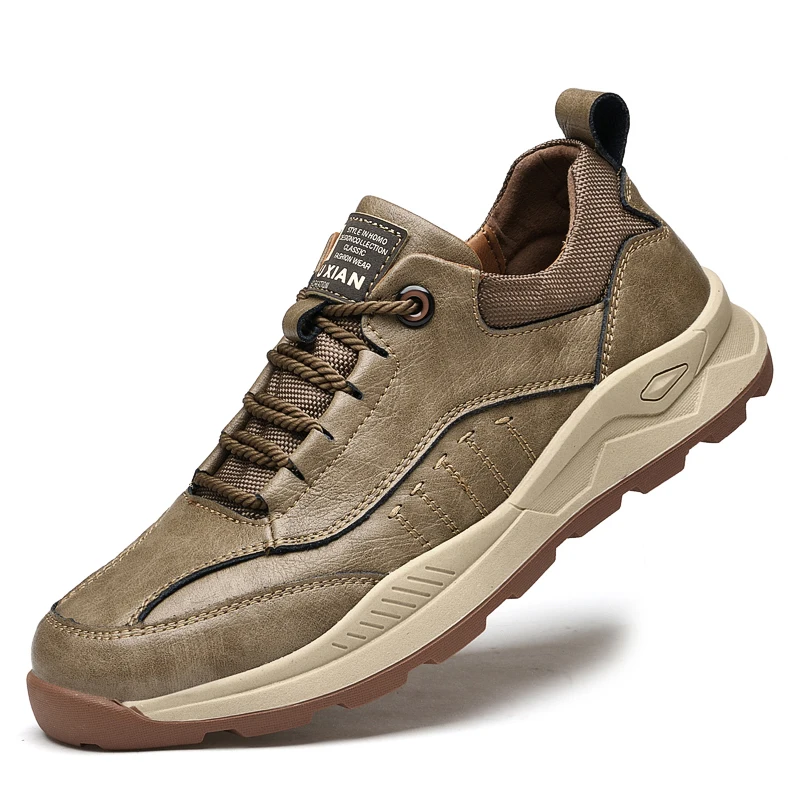 

Cow Leather Men Hiking Shoes Outdoor Mountain Hiker Walking Shoes Non-slip Sports Cross-country Trekking Shoes for Men