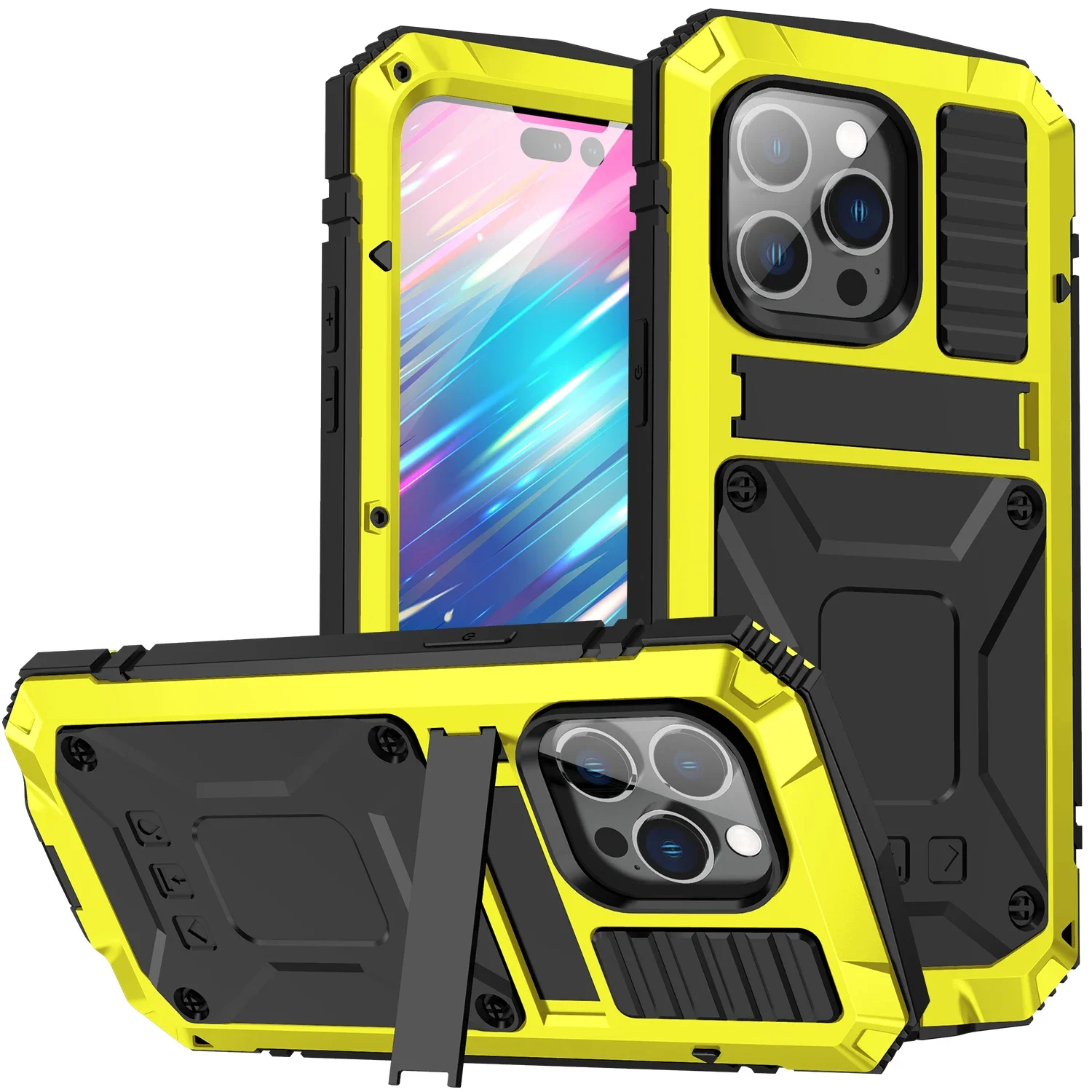 Sleek Luxury Rugged Armor 360° Shockproof Metal Phone Case Cover