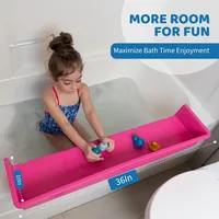 Bathtub Splash Guard Play Shelf Area - Toy Tray Caddy Holder Storage - Suction Cups Attach To Bath Tub - No Mess Water Spill 2