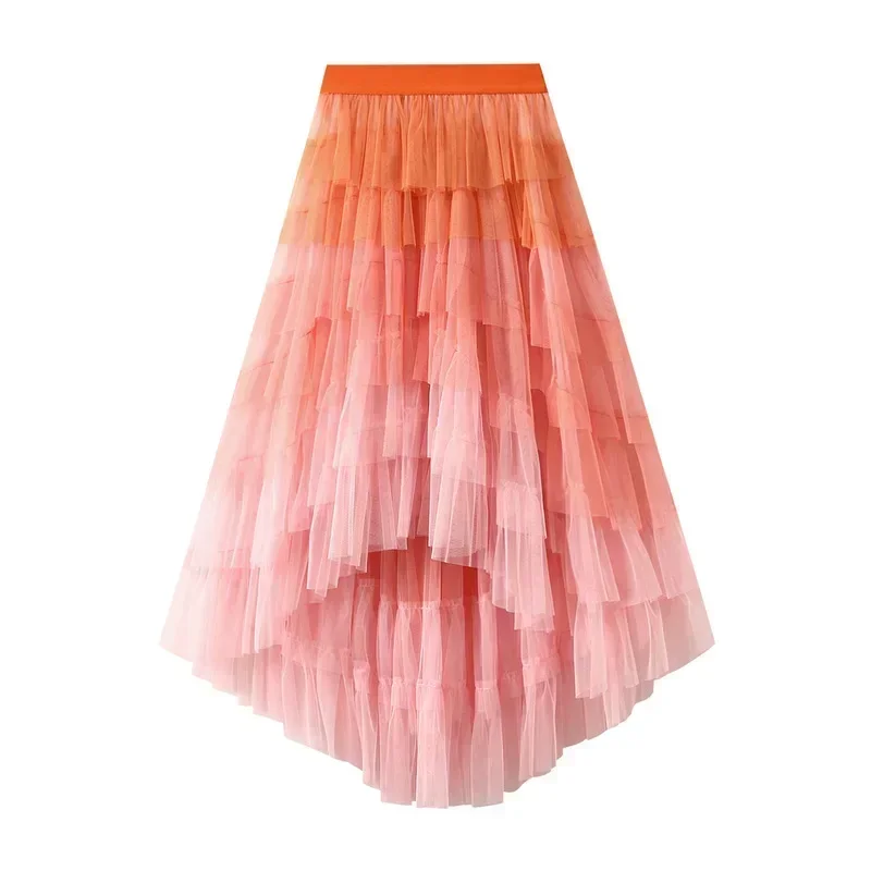 Women's Tulle Skirt Ruffle Multilayer Mesh A Line Tier Tutu