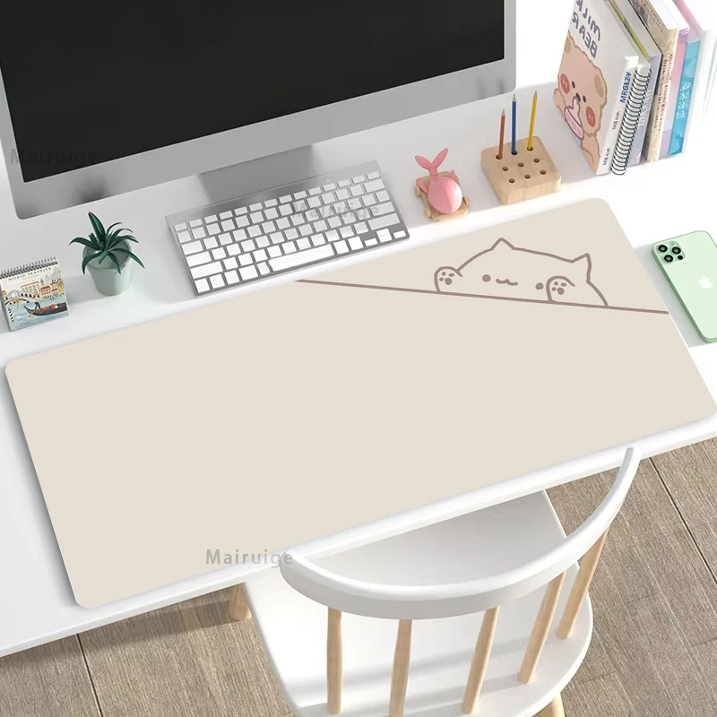 Minimalist Peeking Cat Desk Mat
