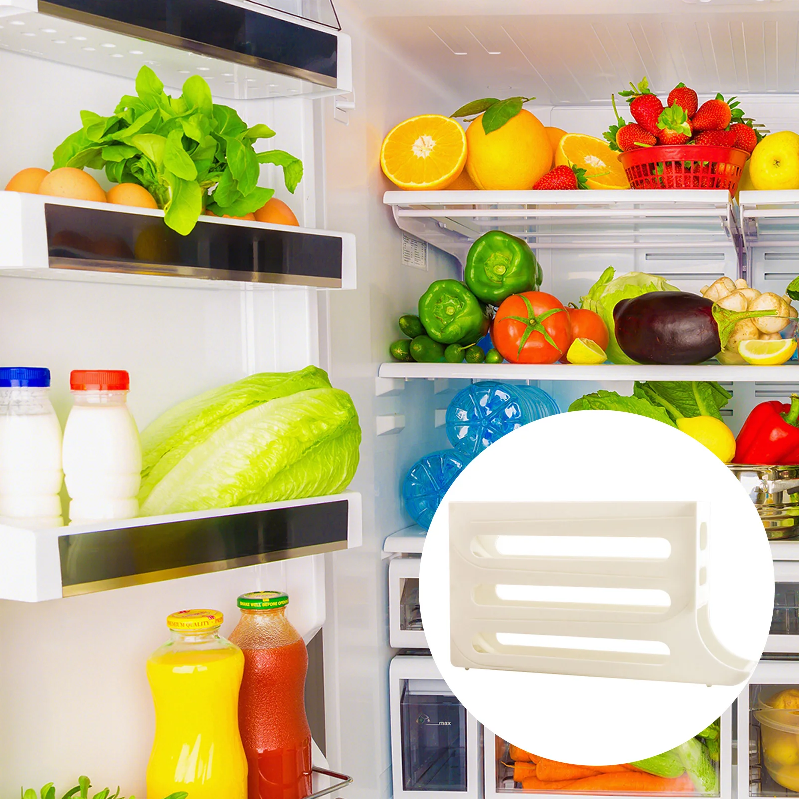 Egg Carton Egg Sliding Storage Container 4-Layer Sliding Rail Shelf Eggs Organizer Eggs Refrigerator Stand Accessory Kitchen Supplies