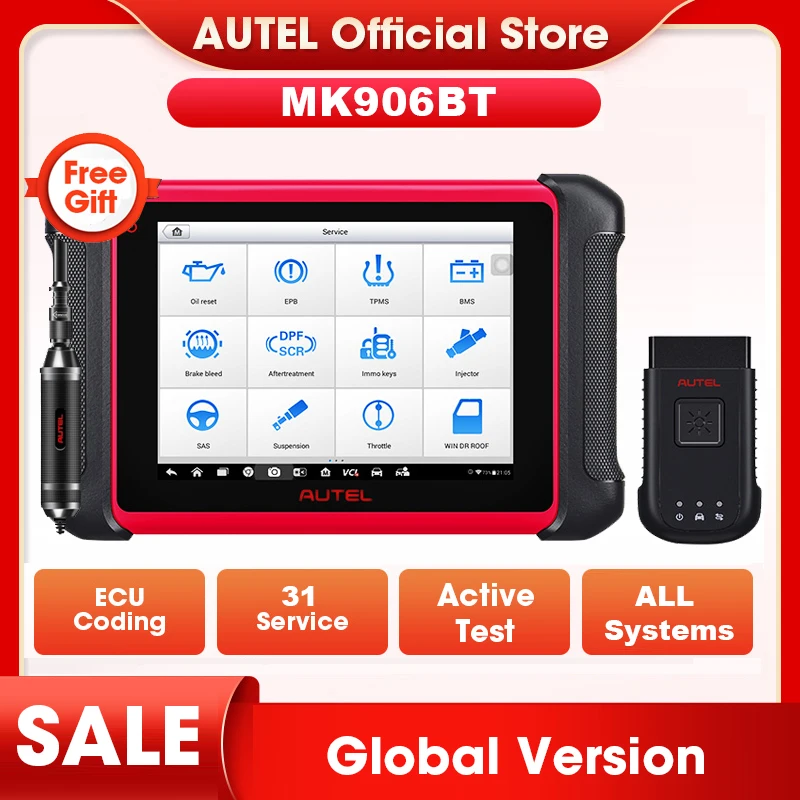 자동차 진단 도구 Autel MK906BT OBD2 스캐너 전문 ECU 코딩 도구, 자동차 액티브 테스트 PK MS906 MS906BT