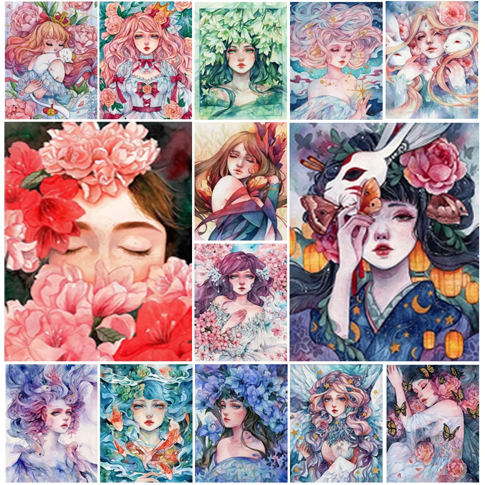 

5D Diamond Painting Kit Cartoon Girl DIY Diamond Embroidery Rhinestone Beginners Exquisite Home Decor Gift 30x40cm